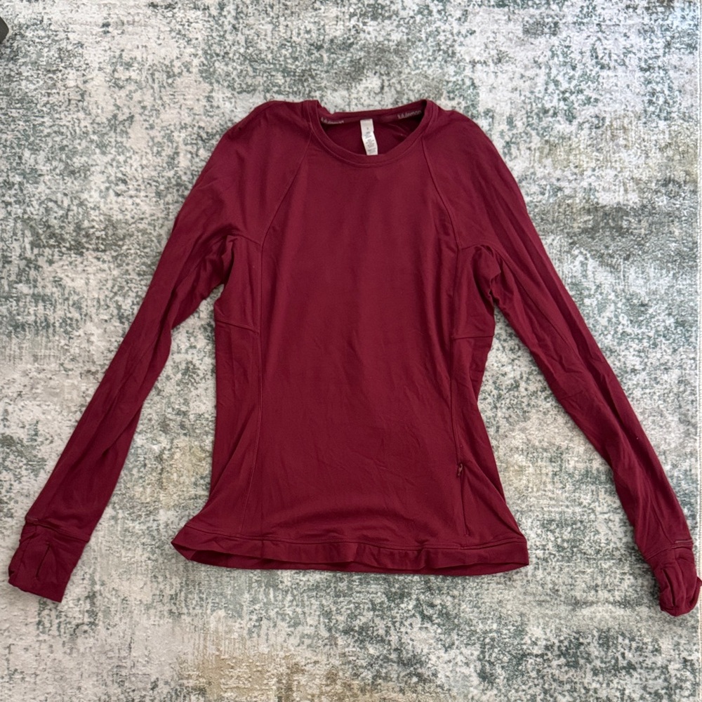 lululemon athletica Maroon Long Sleeve Top